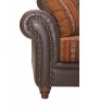  ΣΑΛΟΝΙ-Ταπετσαριες Σαλονιων - Σαλόνι Leather κλασικό με τεχνoδερμα και ύφασμα στα μαξιλάρια με διακοσμητικούς καμπαραδές στα τελειώματα.