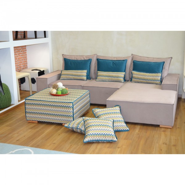 Ειδικές κατασκευές σαλονιών - Μοντέρνος γωνιακός καναπές. Δυνατότητα επιλογής υφάσματος όπως και διαστάσεων.