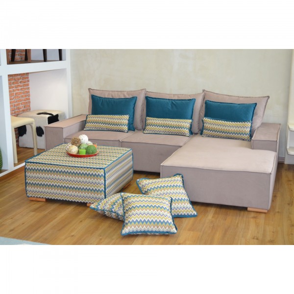 Ειδικές κατασκευές σαλονιών - Μοντέρνος γωνιακός καναπές. Δυνατότητα επιλογής υφάσματος όπως και διαστάσεων.